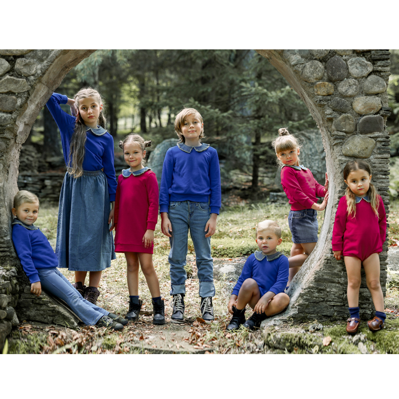 Baby Clothing Winter - Ali Plus Aw25 Denim Collar Sweater