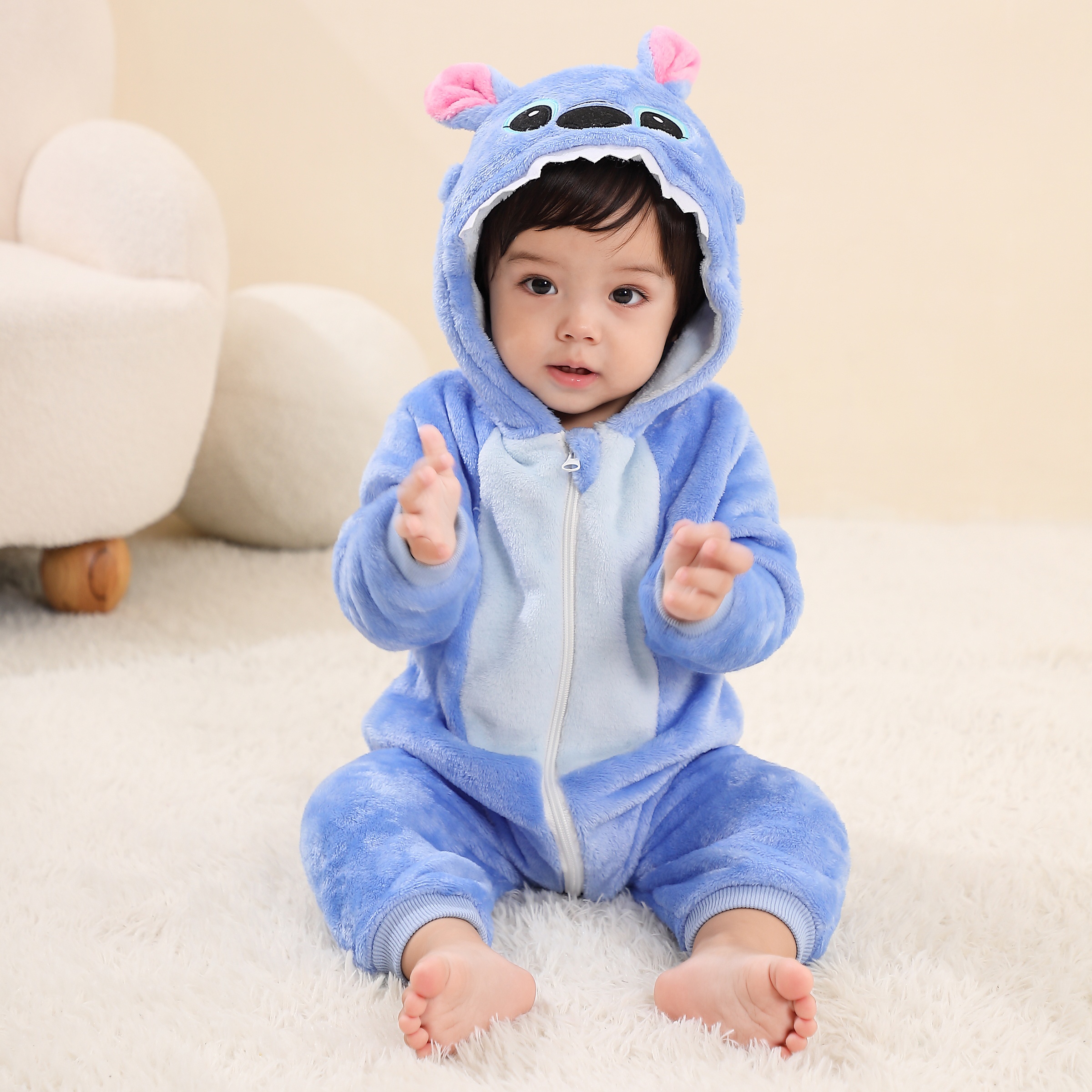 Baby Boy Clothing Zara - Baby Kigurumi Stitch Cartoon Romper Infant