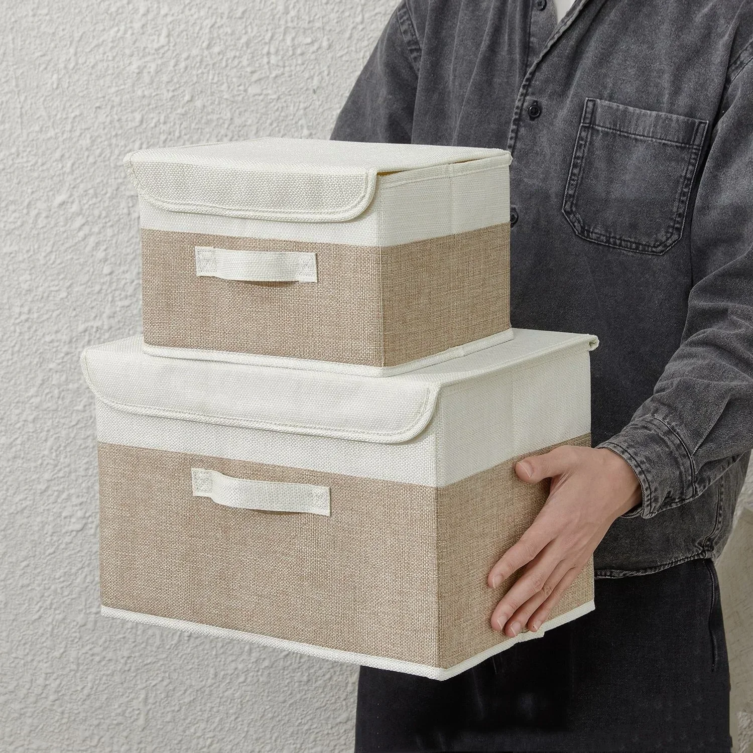Baby Clothing Hamper - Large-capacity Linen Fabric Storage Organizer Foldable