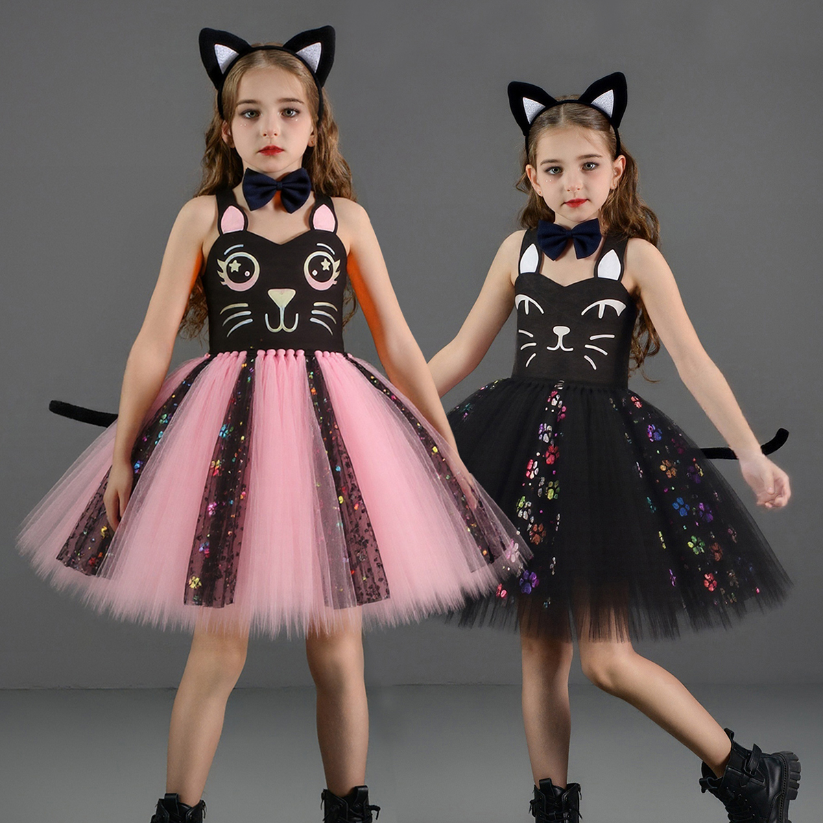 Baby Clothing Dresser - Pink Black Cat Tutu Dress for