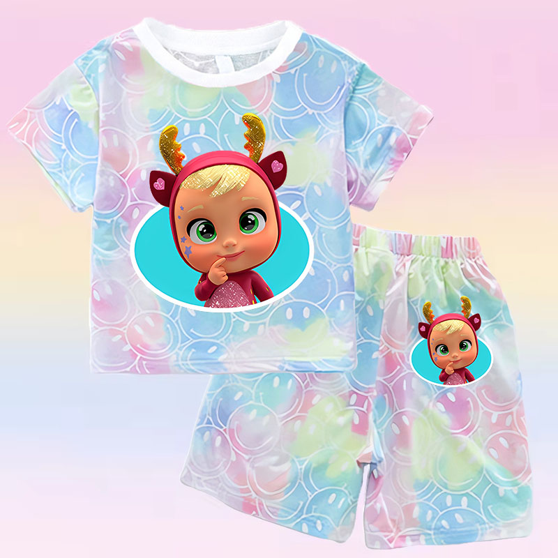 Baby Clothing In Summer - Crying Babies T-shirt Set Children Summer