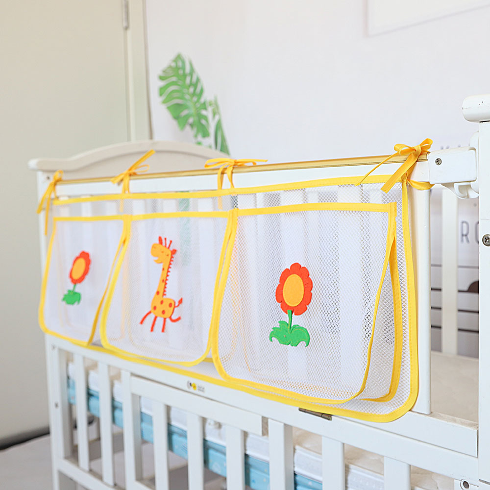 Baby Clothing Hamper - Cartoon Crib Storage Bag 3grid Baby