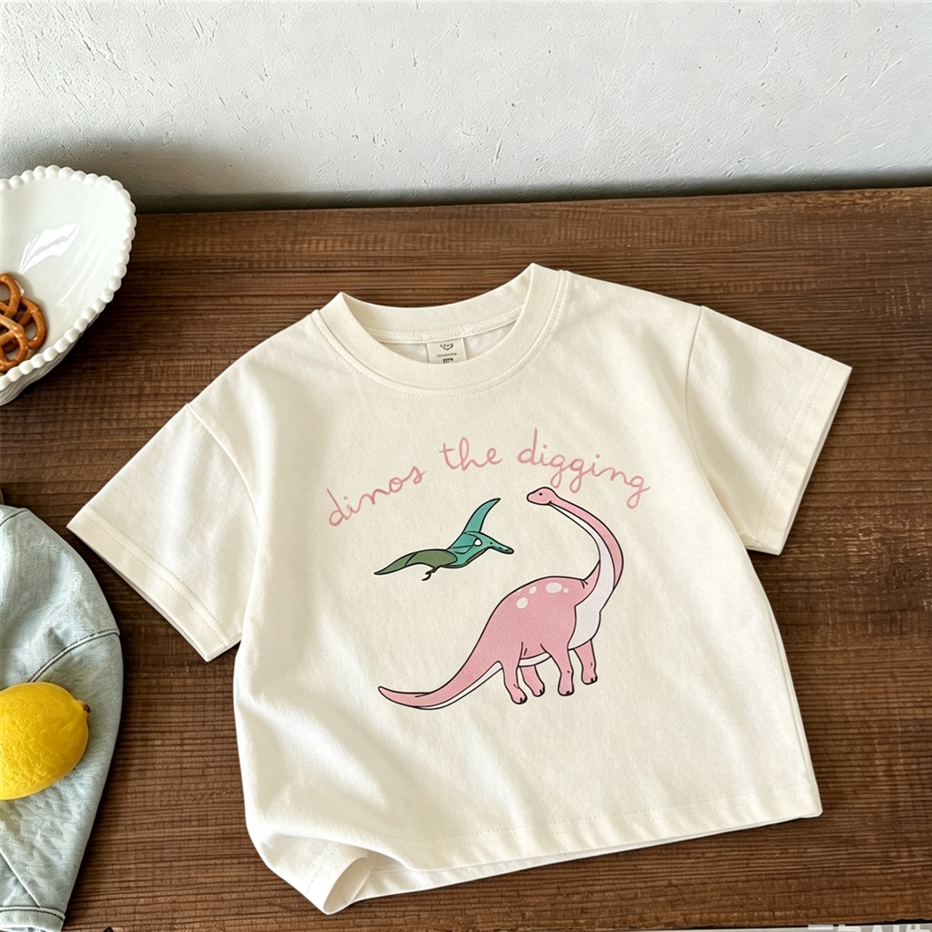 Cartoon Dinosaur Print TShirt  - Baby Clothing Designer ulasan dan harga