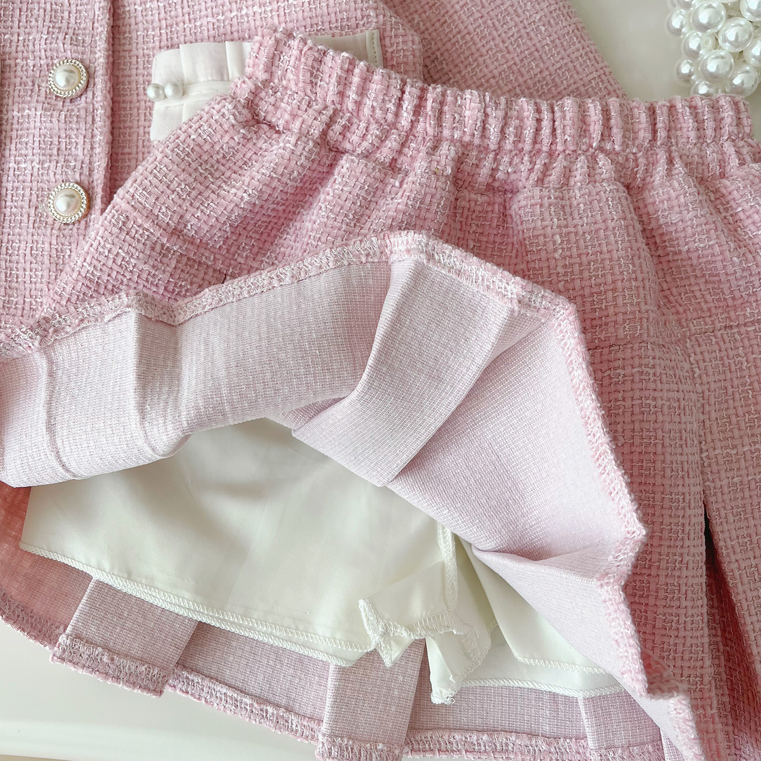 Tweed Pink Girl Boutique Outfi - Baby Clothing Designer ulasan dan harga