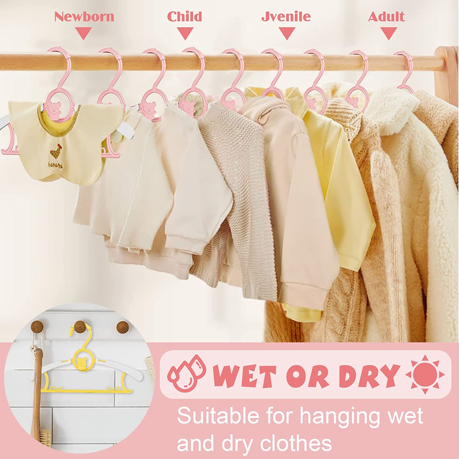 UNTIOR Non-slip Baby Clothes H - Baby Clothing Organizer ulasan dan harga