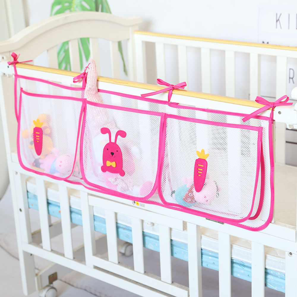 Cartoon Crib Storage Bag 3grid - Baby Clothing Hamper ulasan dan harga