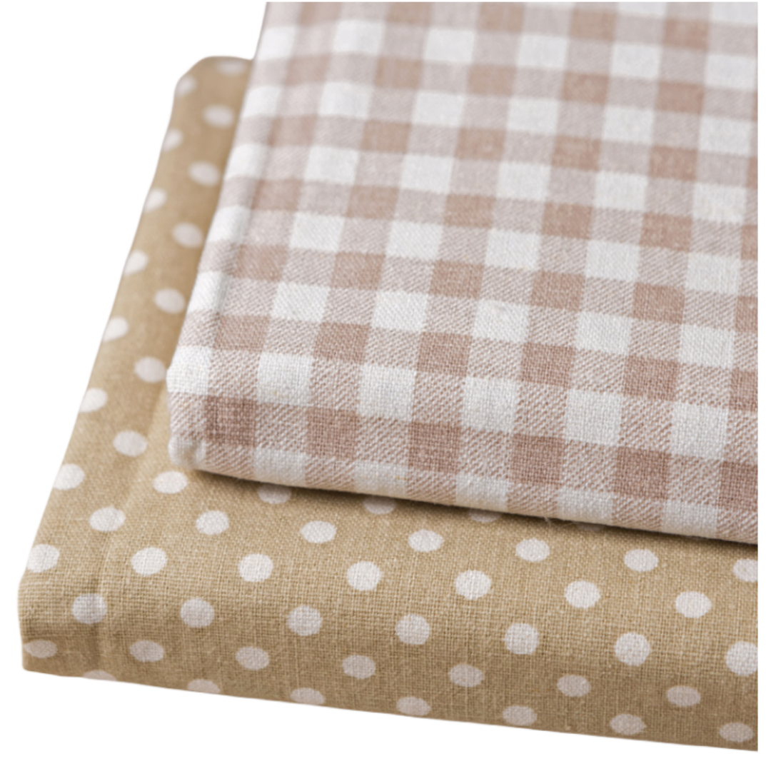 Plaid Linen Cotton Fabric DIY  - Baby Clothing Quilt ulasan dan harga