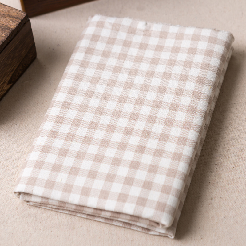 Plaid Linen Cotton Fabric DIY  - Baby Clothing Quilt ulasan dan harga